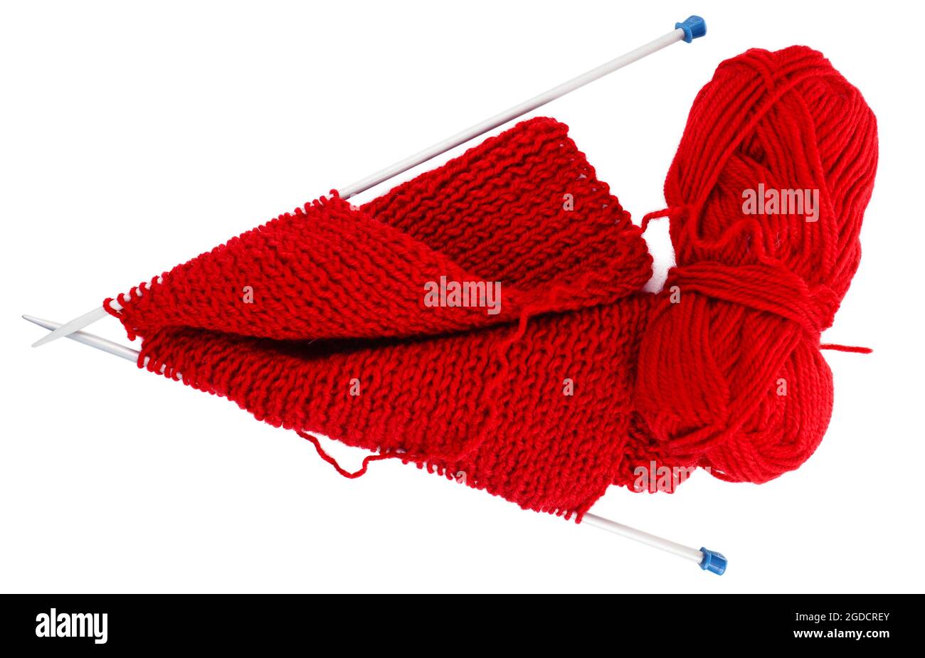 Knitting with spokes isolated on white Stock Photo Alamy