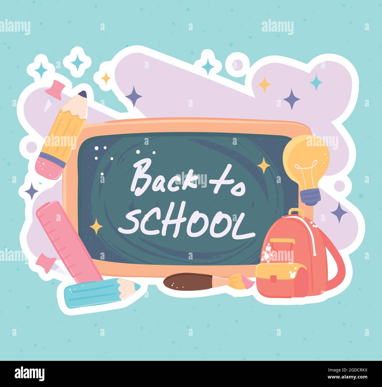 chalkboard of back to school Stock Vector Image & Art - Alamy