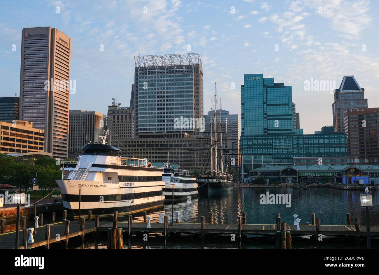 A view of Baltimore's Inner Harbor in Maryland, USA Stock Photo