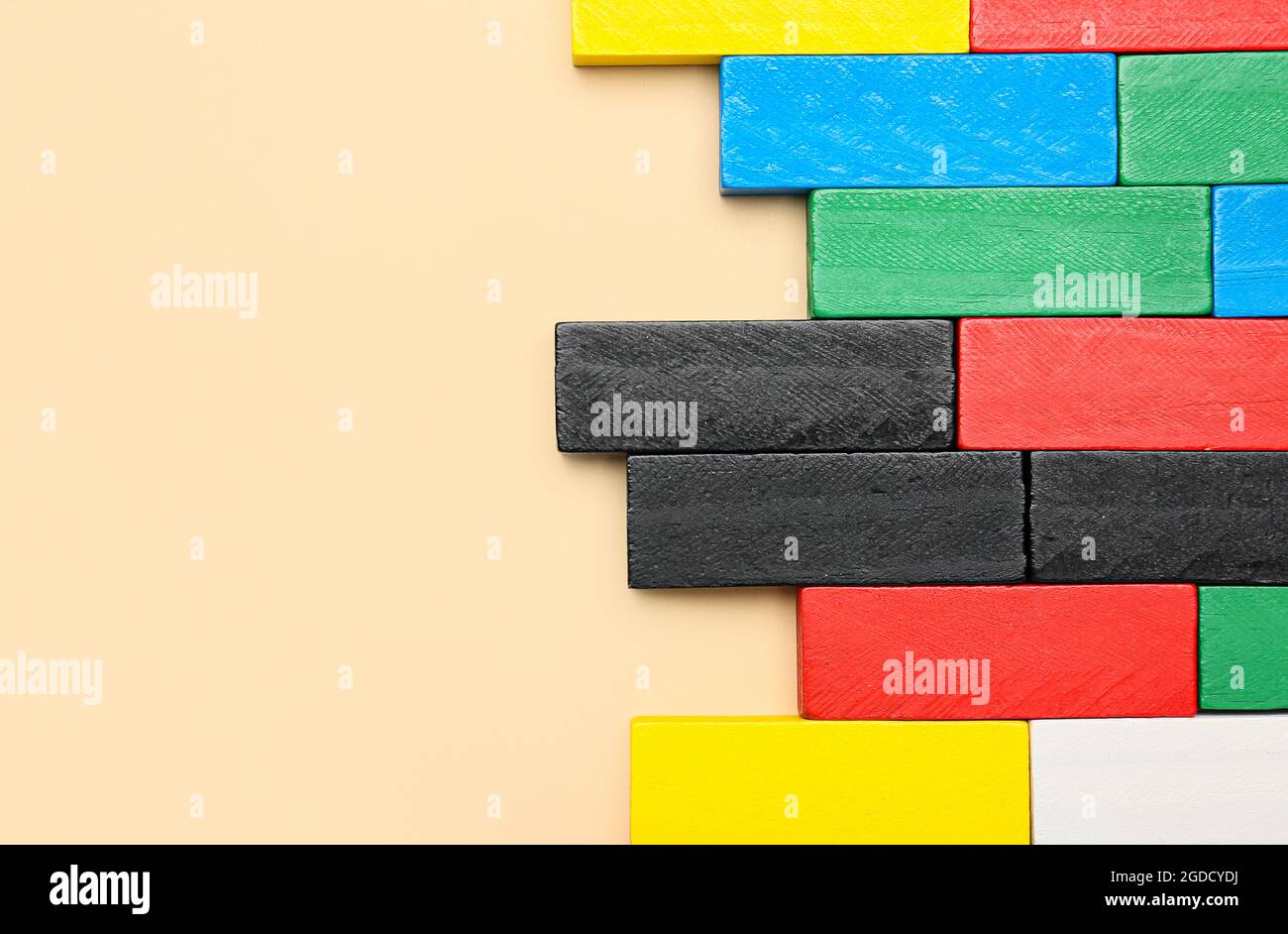 Opening Block Color Wooden blocks on color background Stock Photo - Alamy