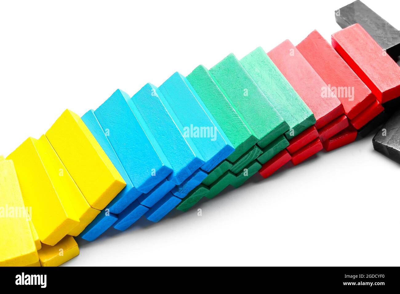 Colorful wooden blocks on white background Stock Photo - Alamy