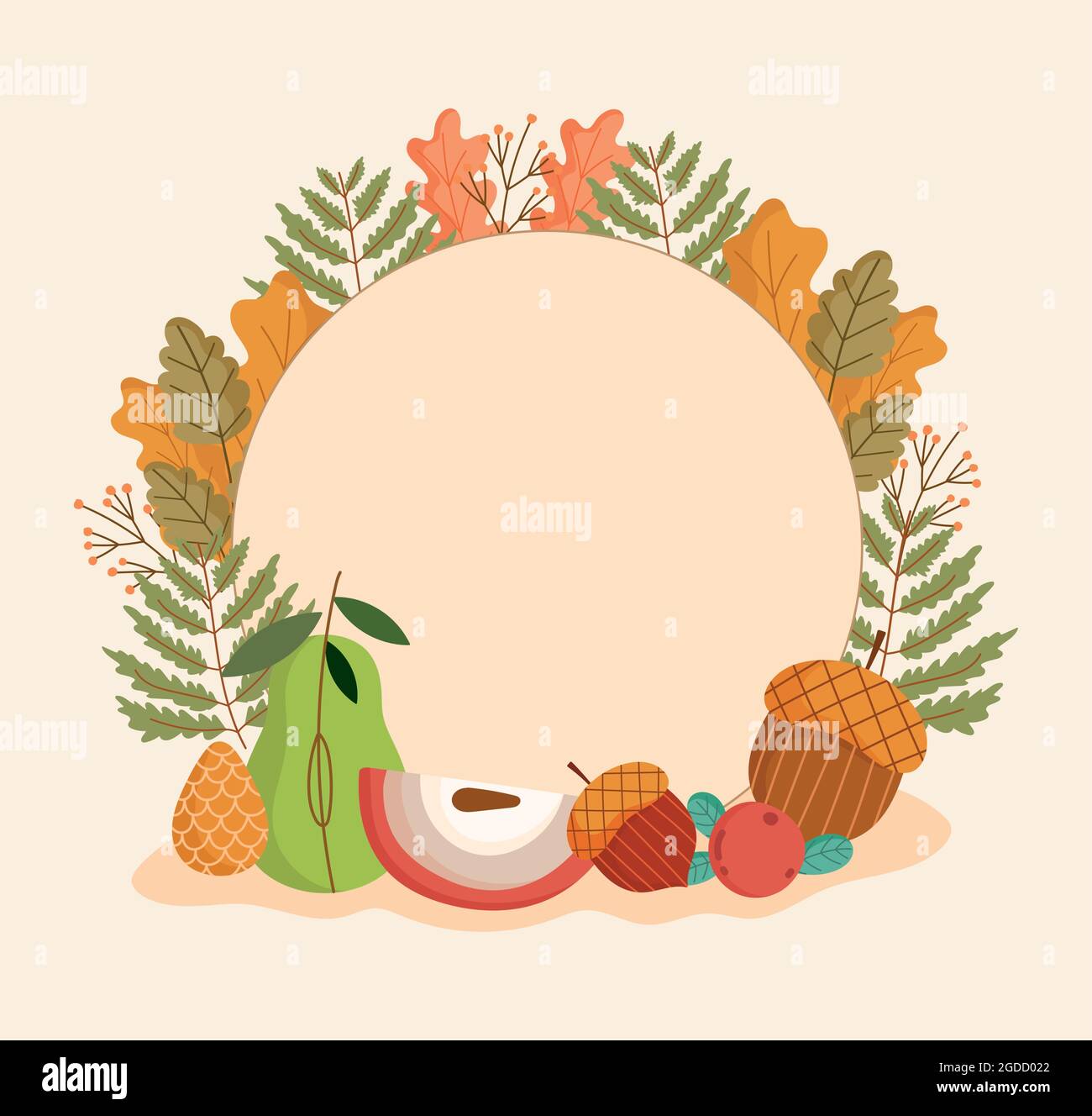 autumn leaves badge Stock Vector Image & Art - Alamy