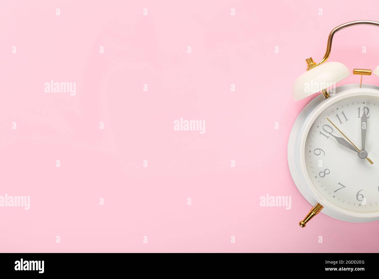 Stylish alarm clock on color background Stock Photo Alamy