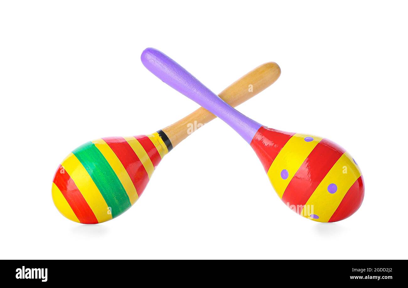 Mexican maracas on white background Stock Photo Alamy