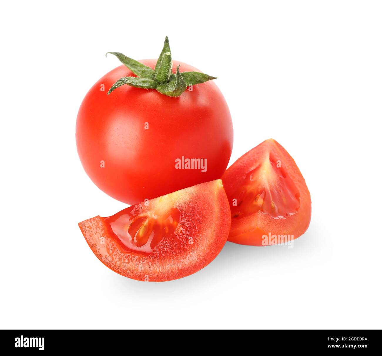 Fresh ripe tomatoes on white background Stock Photo - Alamy