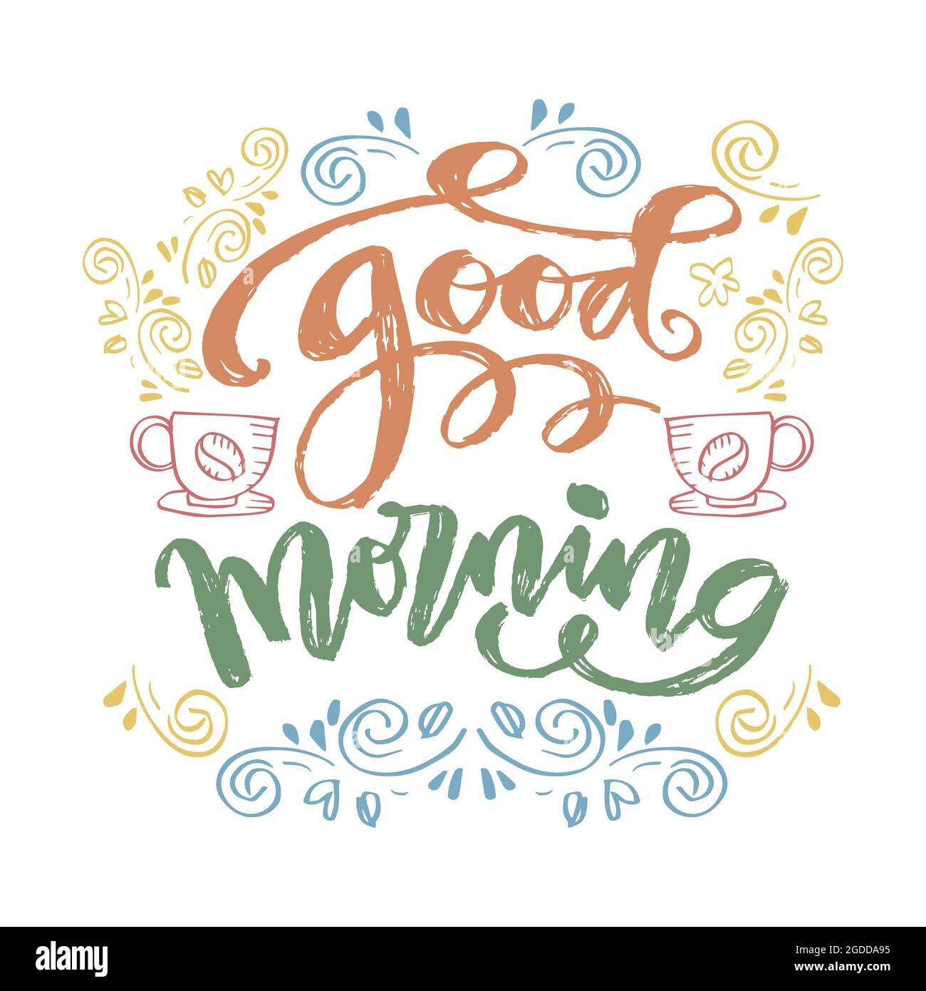 Vintage of Good morning lettering. Greeting card Stock Photo - Alamy