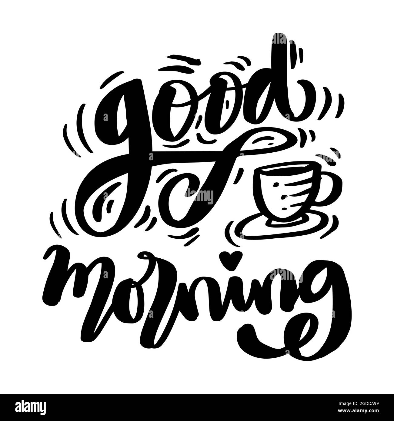 Good morning black white handwritten hi-res stock photography and ...