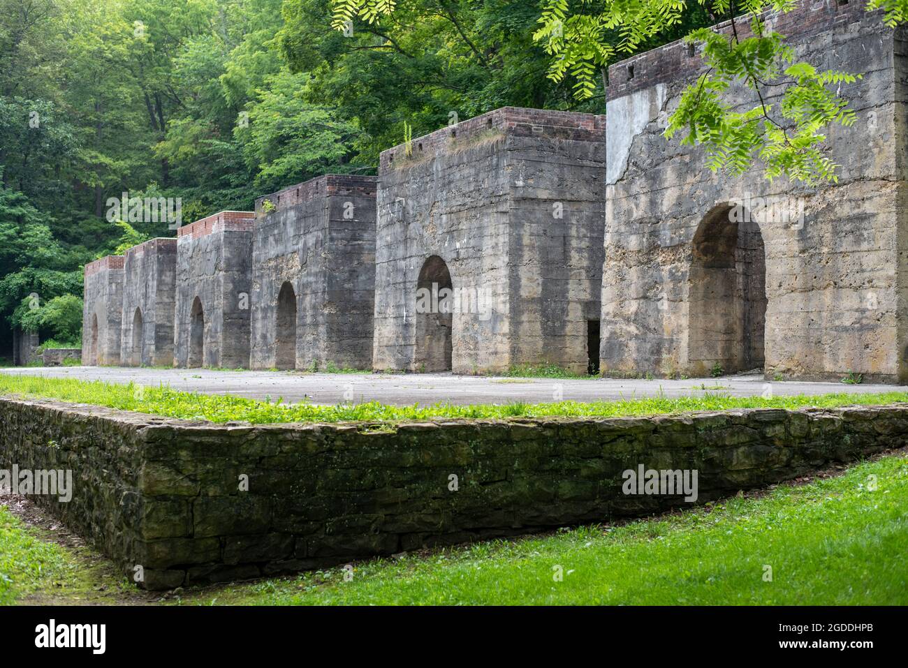 Abandoned limestone kilns at Canoe Creek State Park in Pennsylvania