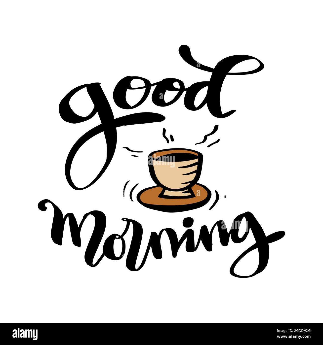 Good Morning lettering. Greeting card concept. Stock Photo