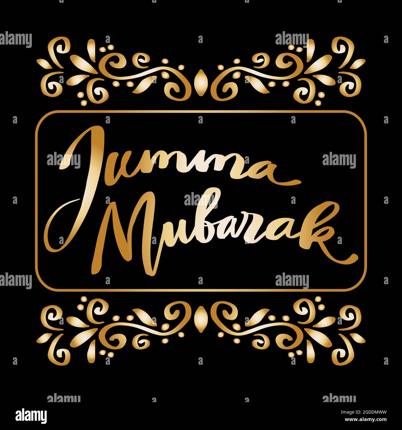 Jumma Mubarak hand lettering. Greeting card design Stock Photo - Alamy