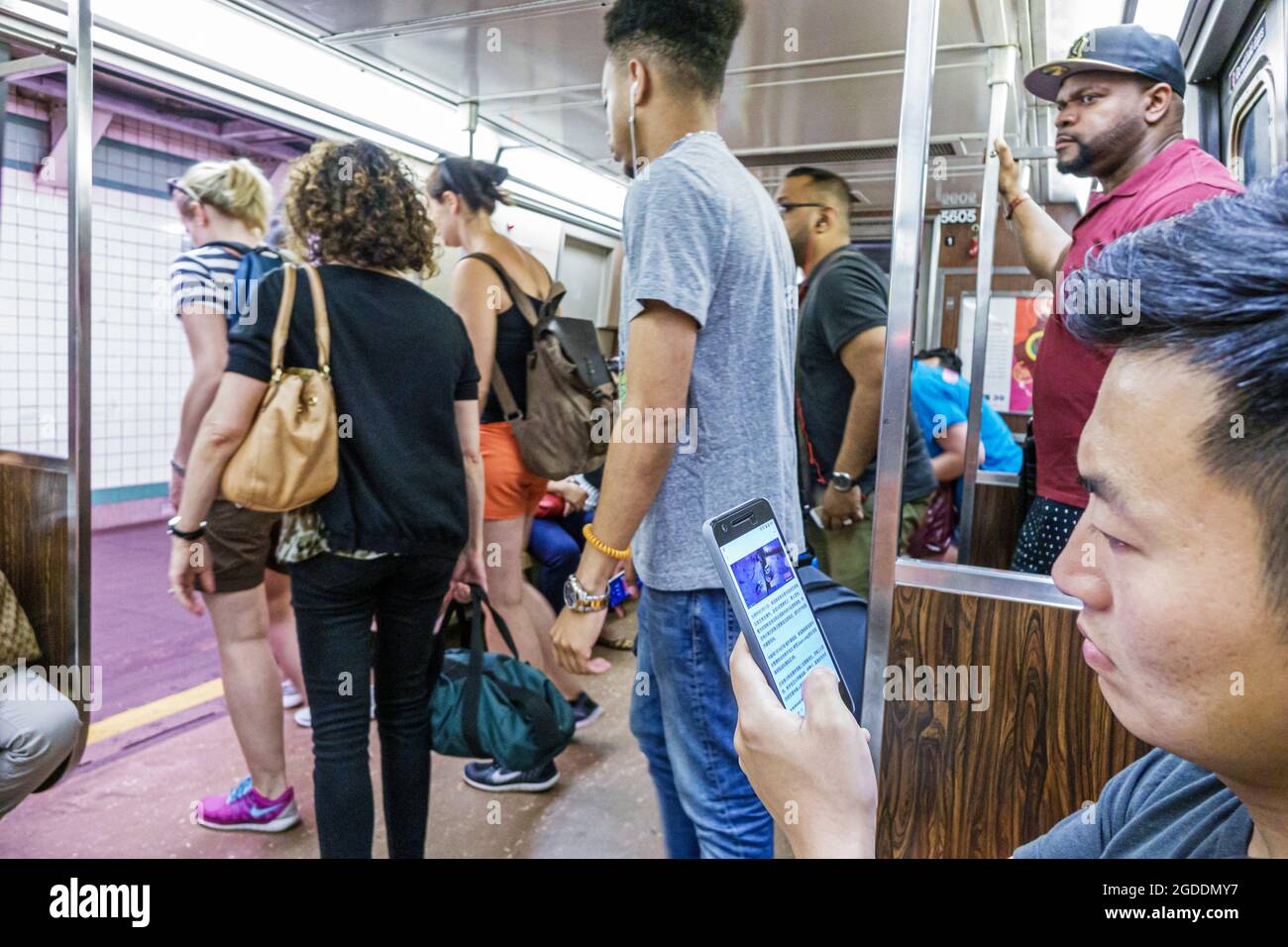 New York City,NY NYC Long Island City,subway train passengers riders