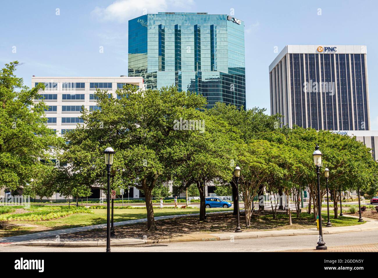 Virginia Norfolk Downtown,office high rises buildings towers PNC Bank Norfolk Southern Corporation,Arnold B. McKinnon building headquarters city skyli Stock Photo