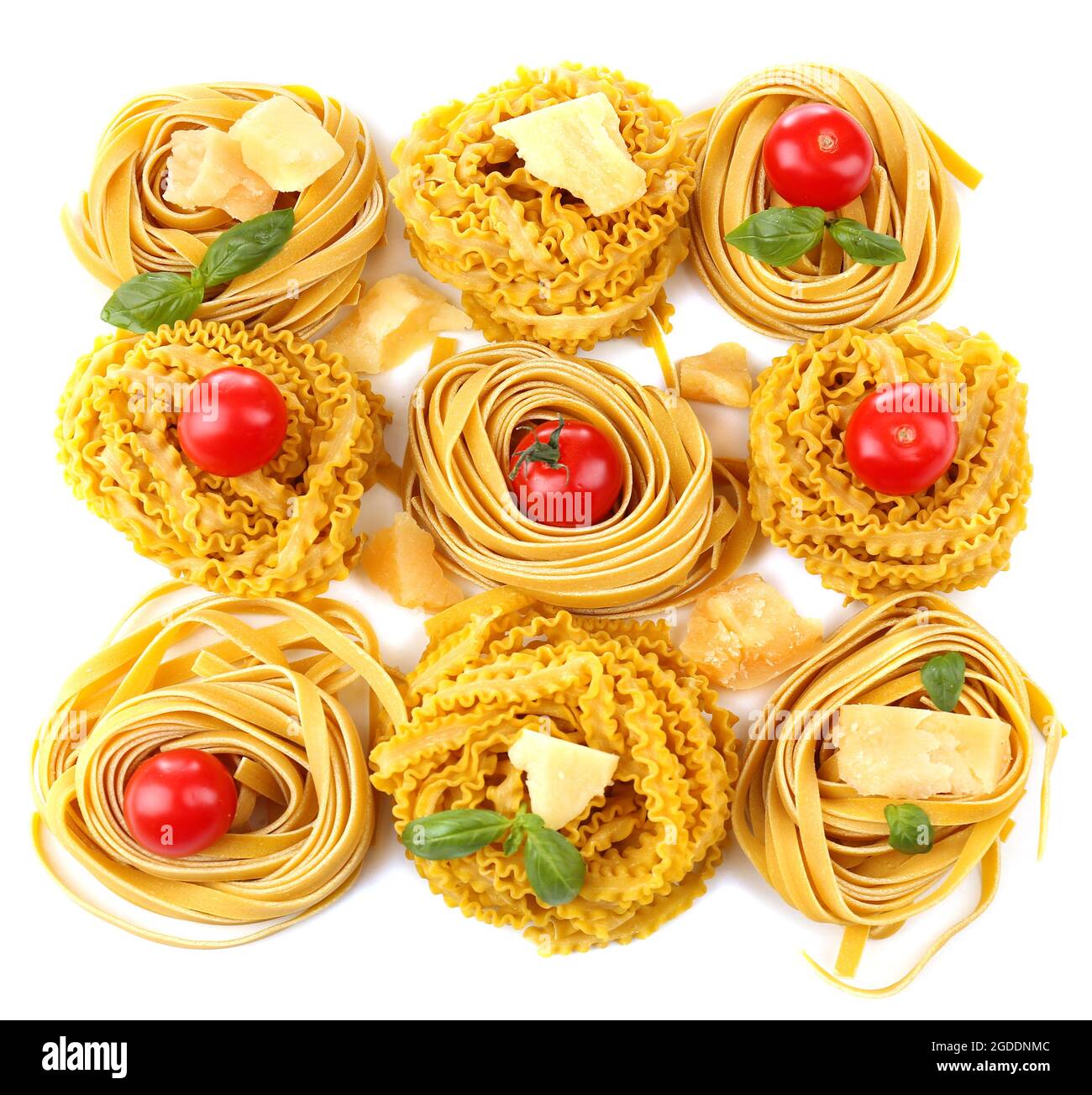 Raw homemade pasta and tomatoes, isolated on white Stock Photo Alamy