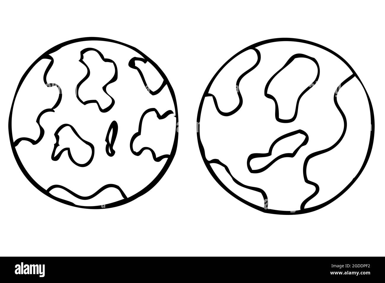 Earth map cartoon Black and White Stock Photos & Images - Alamy