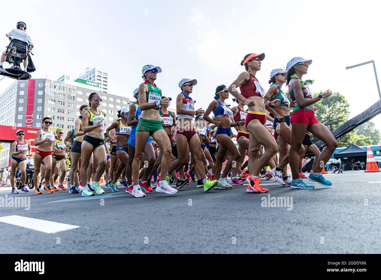 The athletes at the start AUGUST 6, 2021 - Athletics : Women's 20km ...