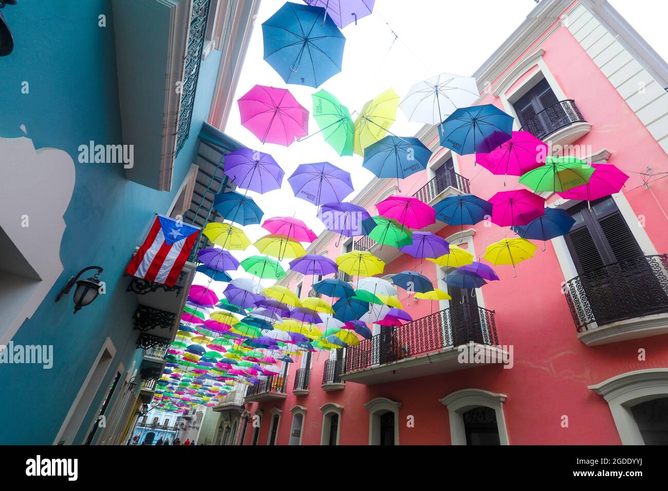 Colorful Umbrellas of downtown San Juan, Puerto Rico s capital and