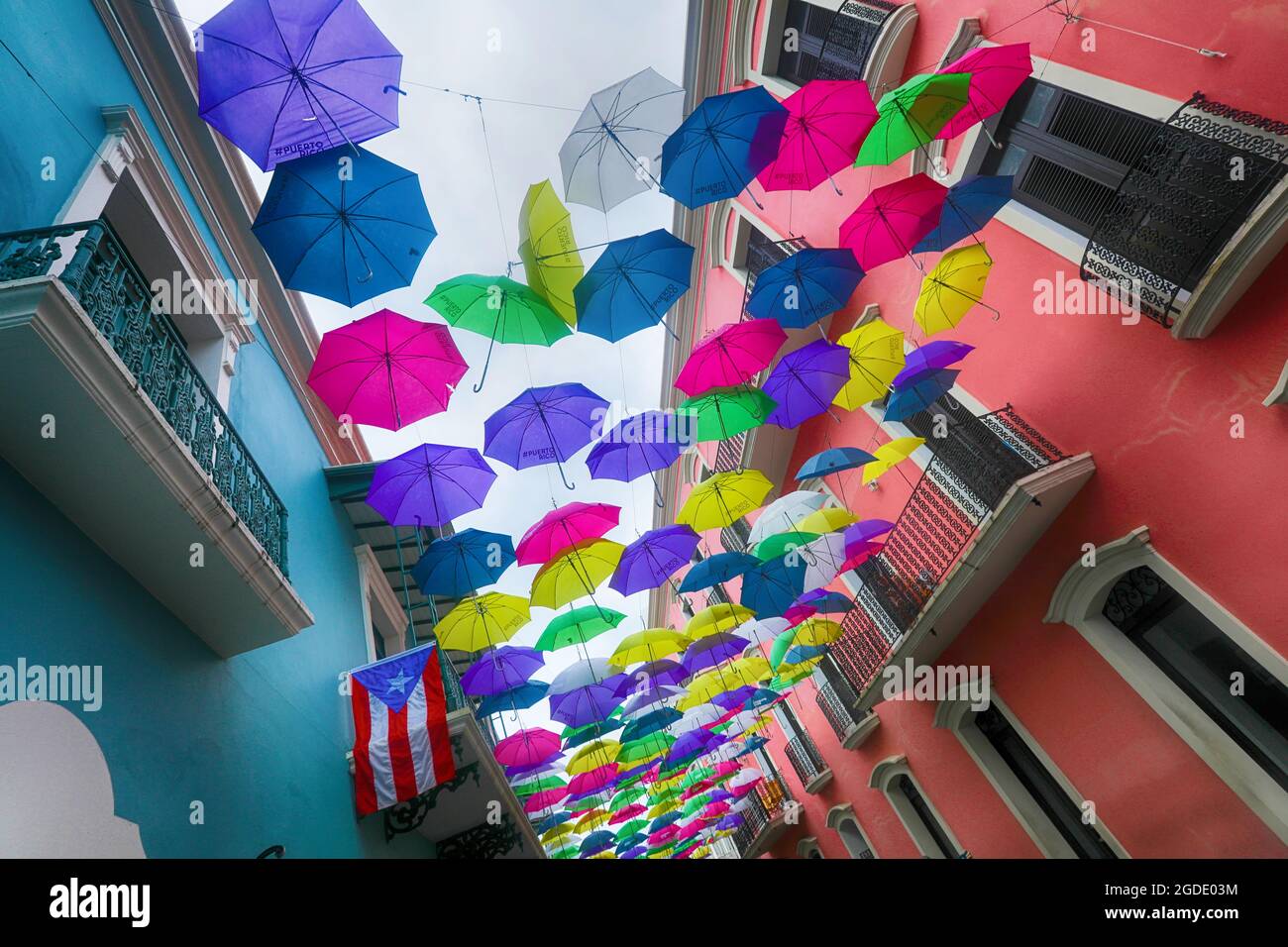 Colorful Umbrellas of downtown San Juan, Puerto Rico s capital and