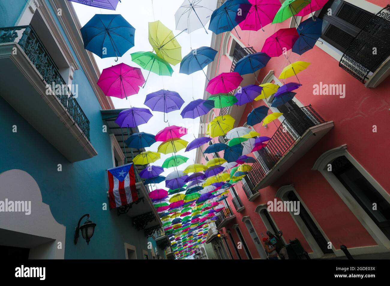 Colorful Umbrellas of downtown San Juan, Puerto Rico s capital and ...