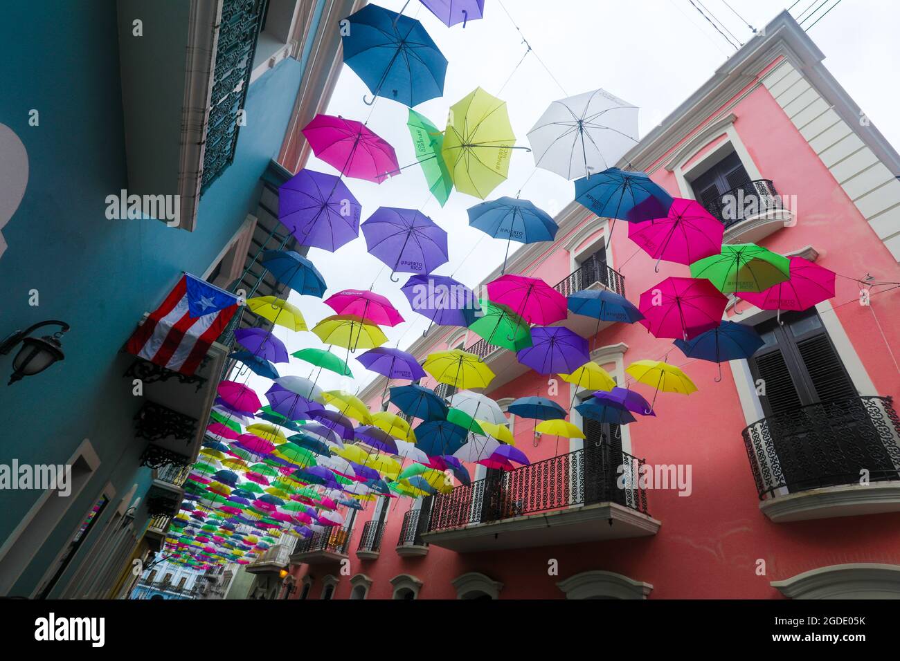 Colorful Umbrellas of downtown San Juan, Puerto Rico s capital and