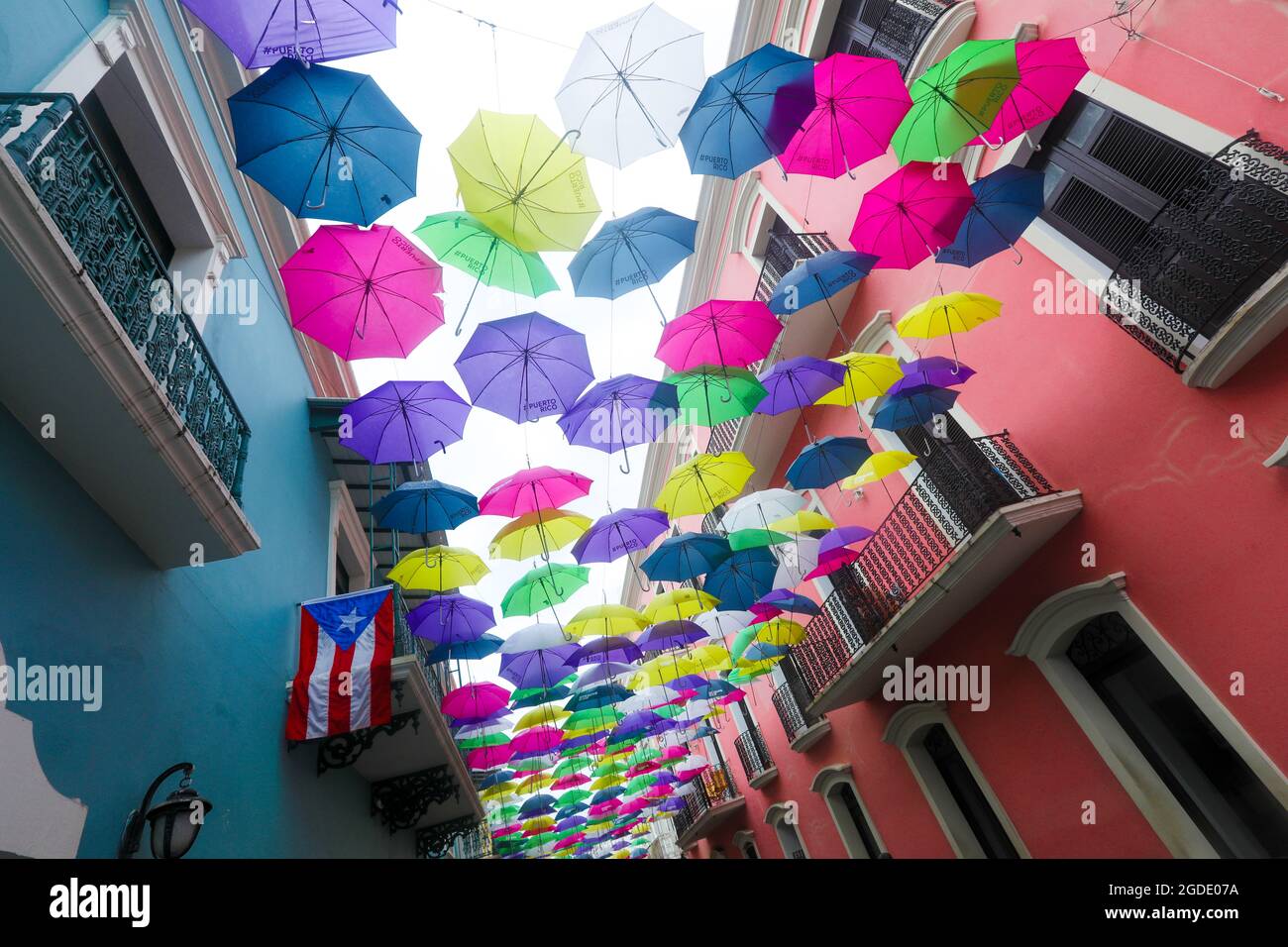 Colorful Umbrellas of downtown San Juan, Puerto Rico s capital and