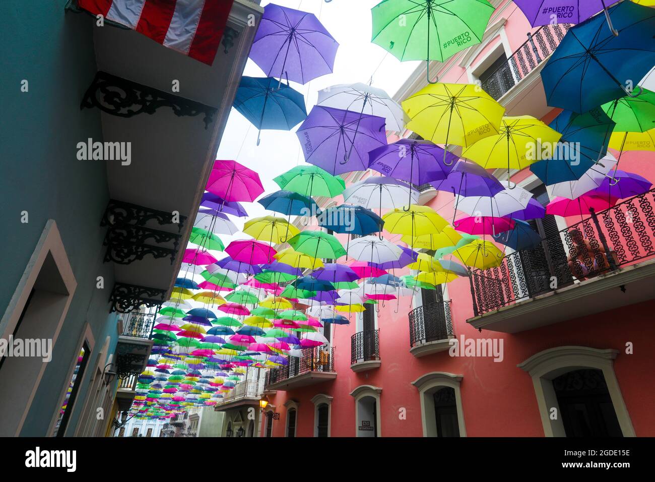 Colorful Umbrellas of downtown San Juan, Puerto Rico s capital and
