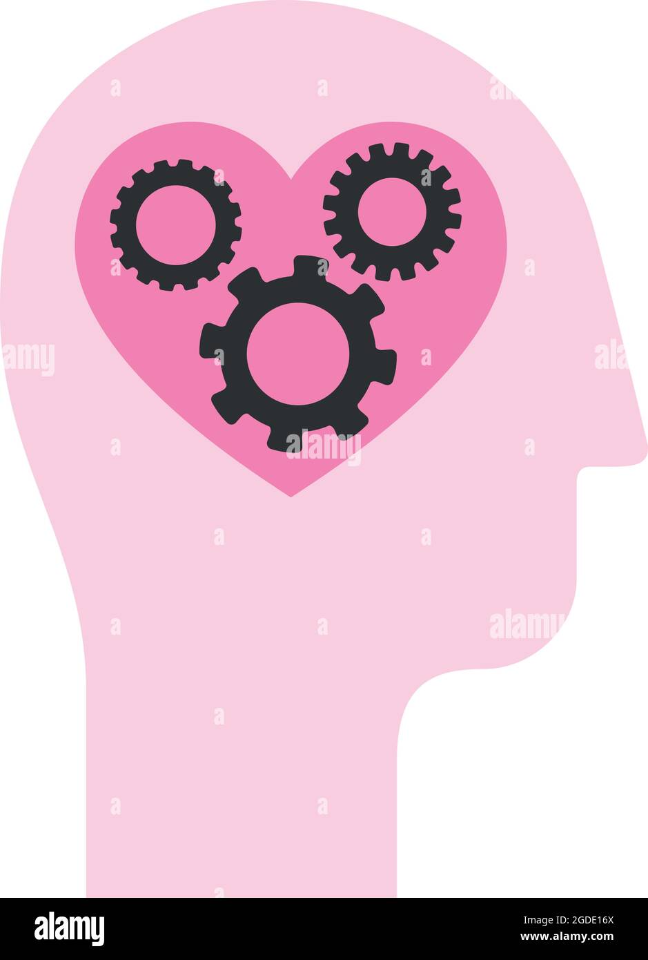silhouette head and heart Stock Vector Image & Art - Alamy