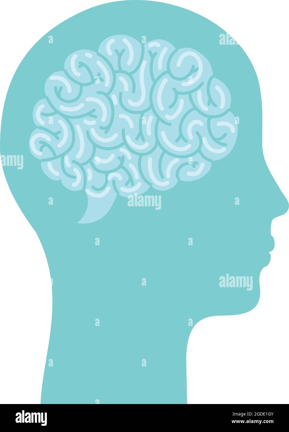 silhouette head and brain Stock Vector Image & Art - Alamy