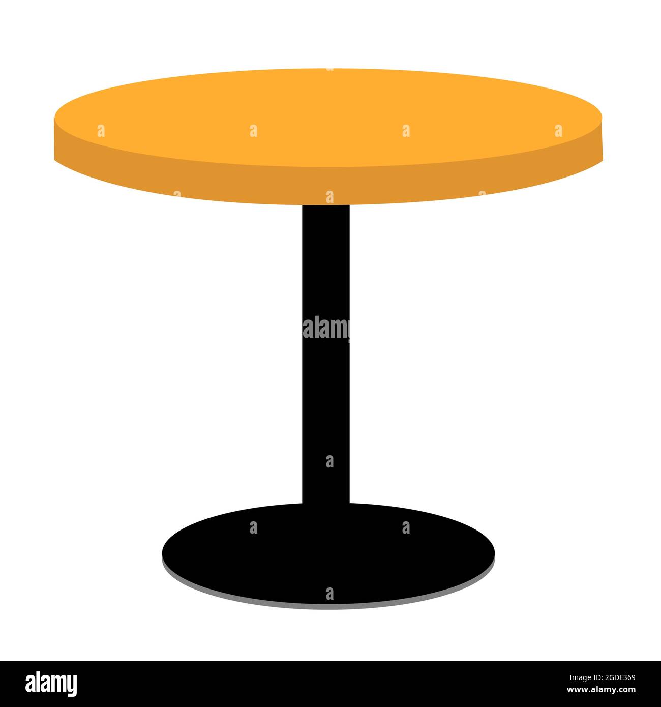 Round table icon on white background. Wooden Round Office Table On ...