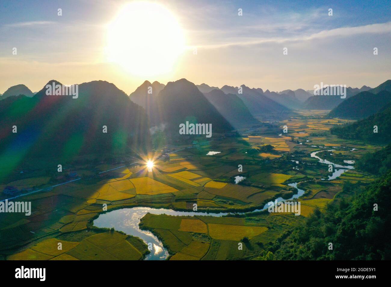 Nice Bac Son rice paddy Lang Son province northern Vietnam Stock Pho…