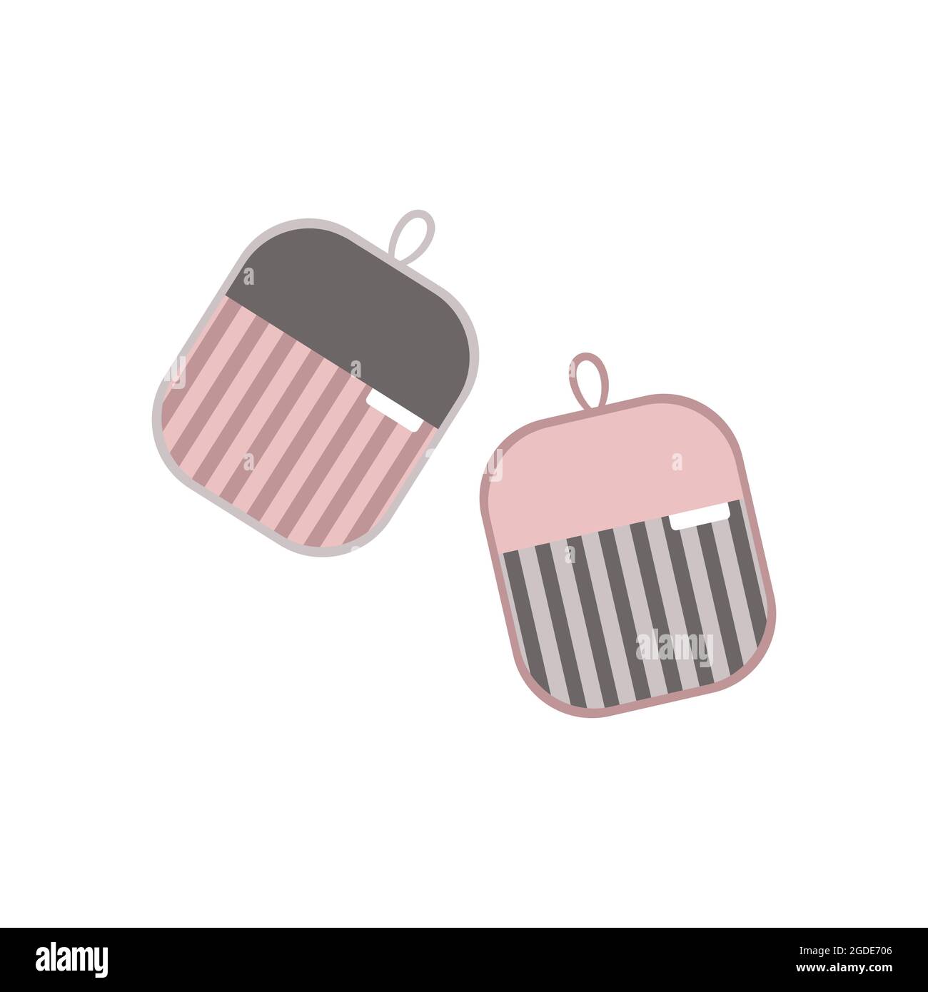 Potholder with a pattern for protection against hot cooking. Kitchen item Stock Vector