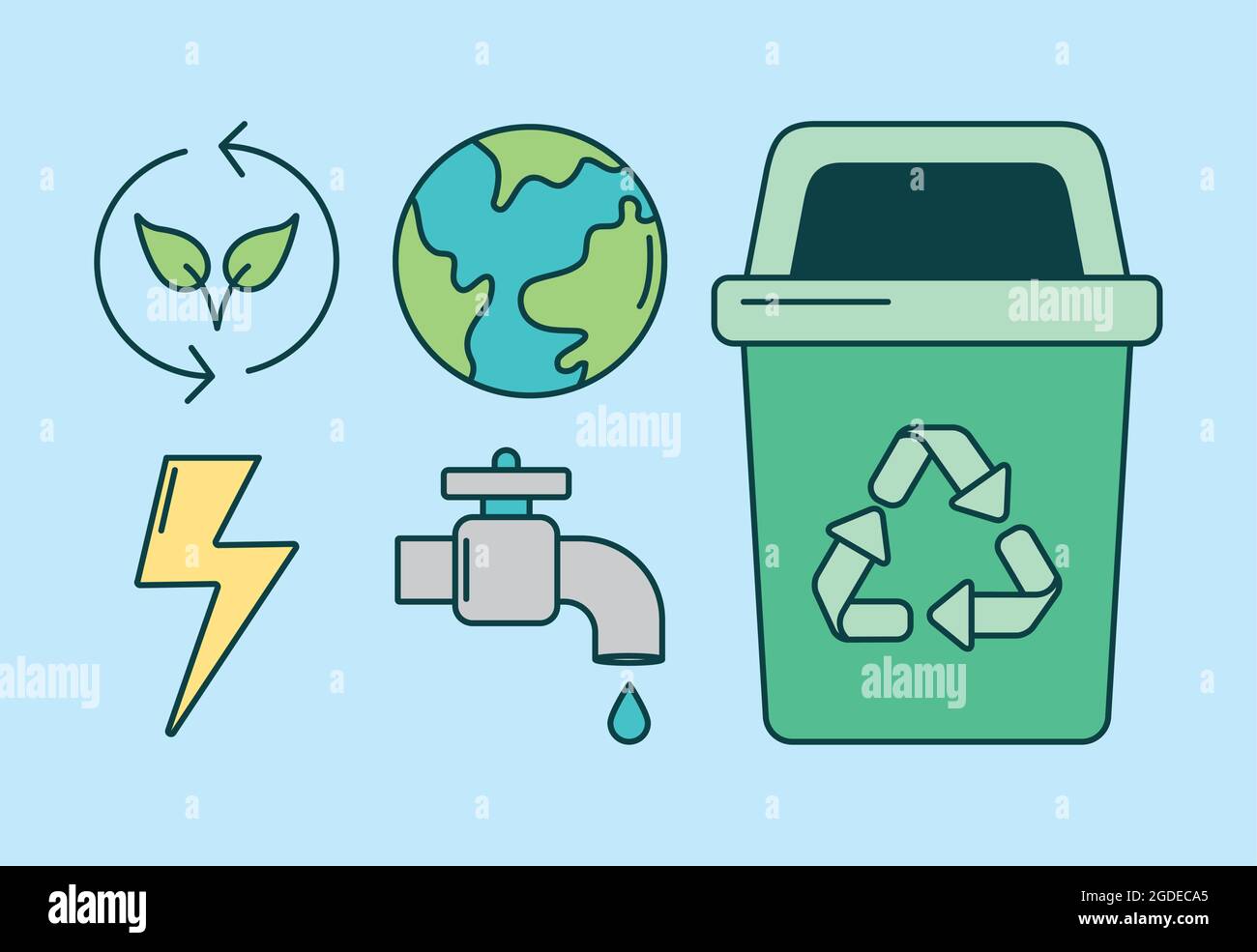 five ecology icons Stock Vector