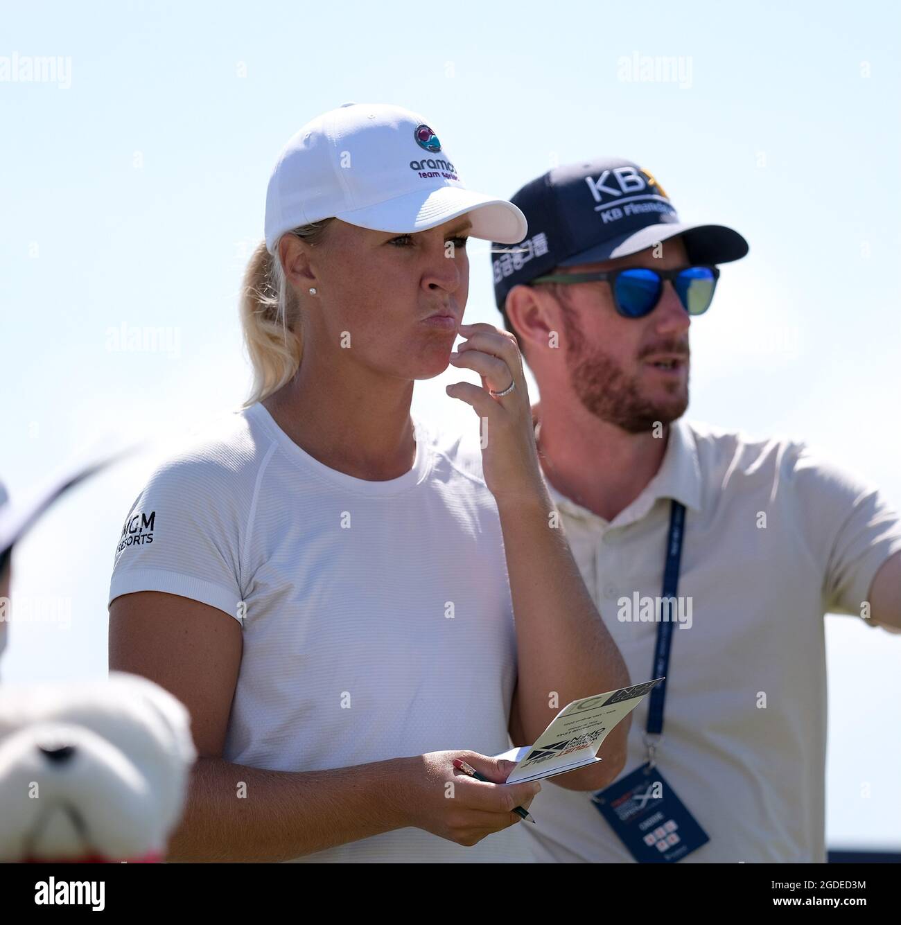 Leven, UK. 10th Aug, 2021. Anna Nordqvist (Sweden) during a practise round of the Trust Golf Women's Scottish Open at Dumbarnie Links, Leven, Fife, Scotland. Credit: SPP Sport Press Photo. /Alamy Live News Stock Photo