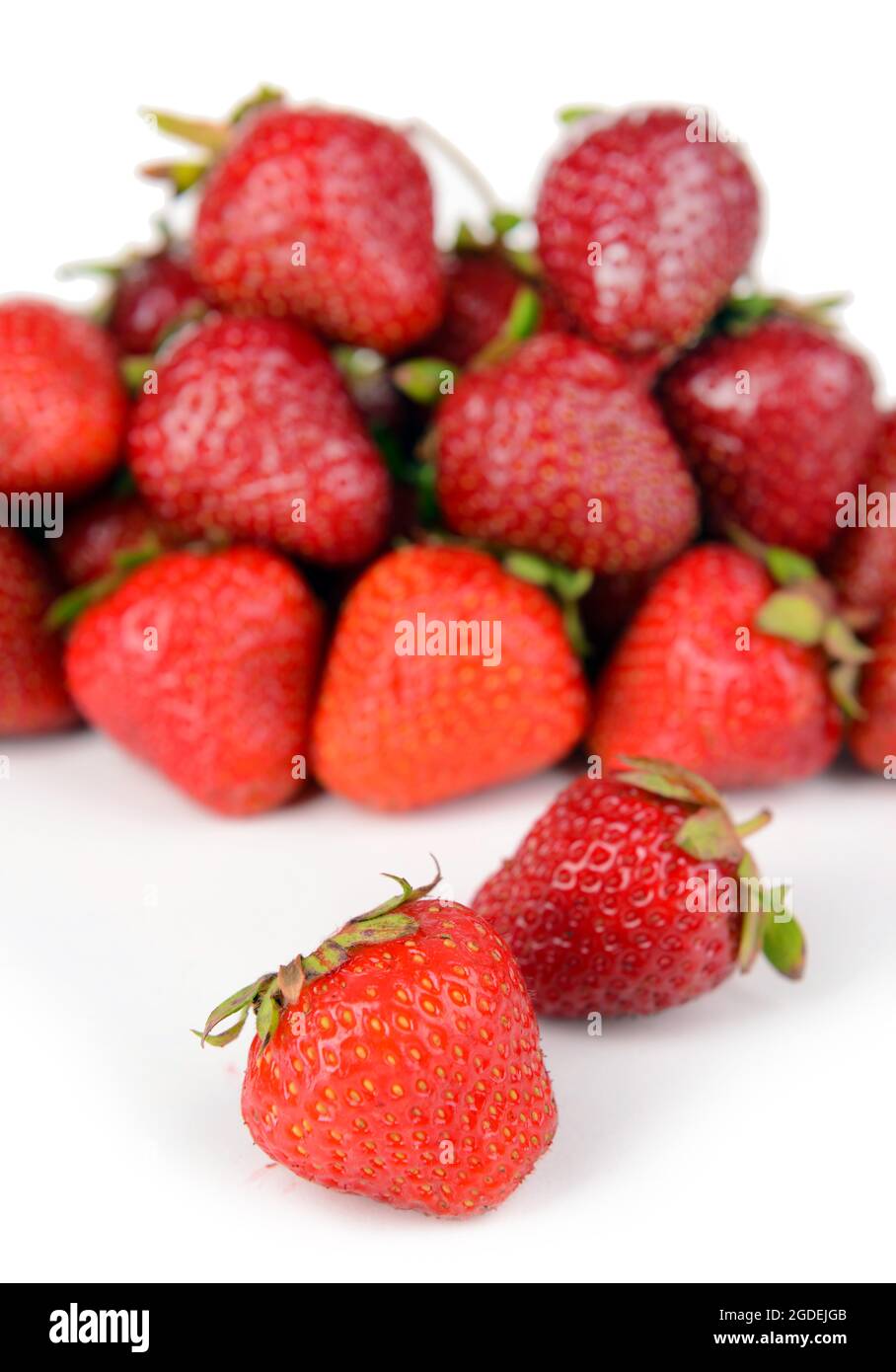 Ripe sweet strawberries isolated on white Stock Photo - Alamy
