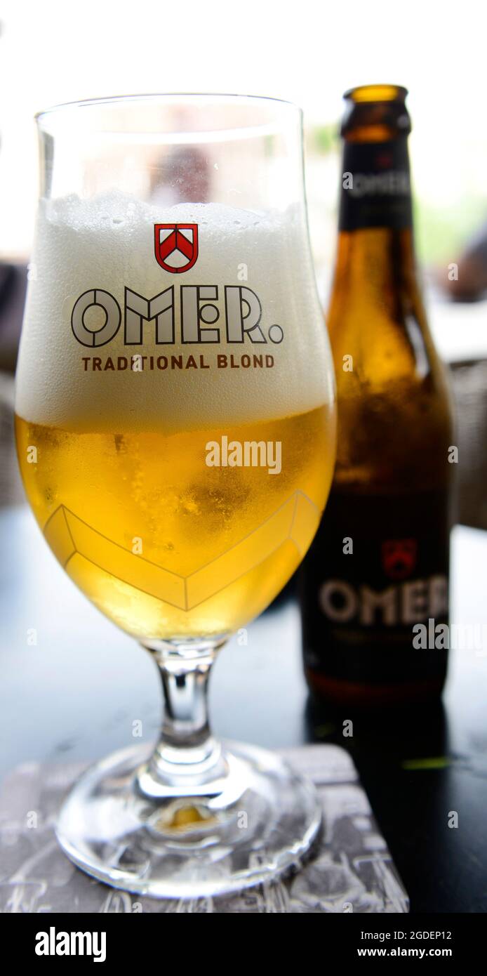 Omer Traditional Blond Beer Ghent Belgium Stock Photo Alamy