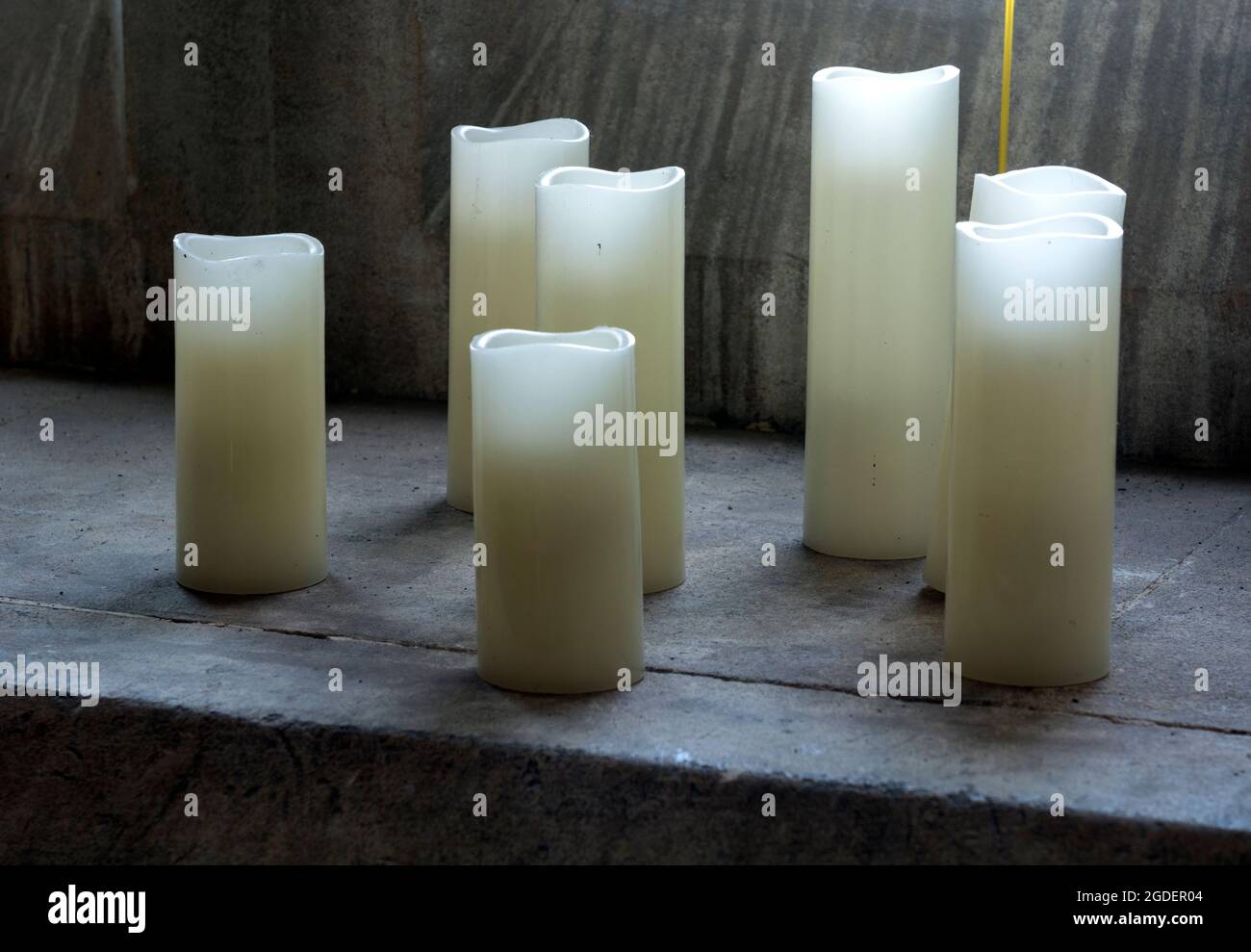 Candles in St. Esprit Church, Marton, Warwickshire, England, UK Stock Photo
