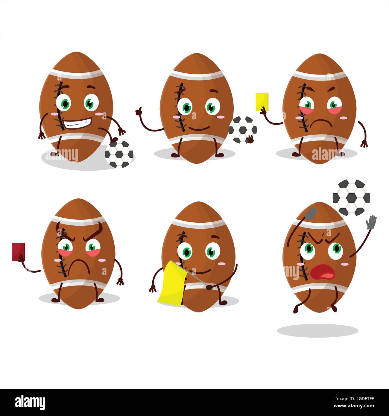 Animation Rugby Referee New rugby ball cartoon character working as a Football referee. Vector ...