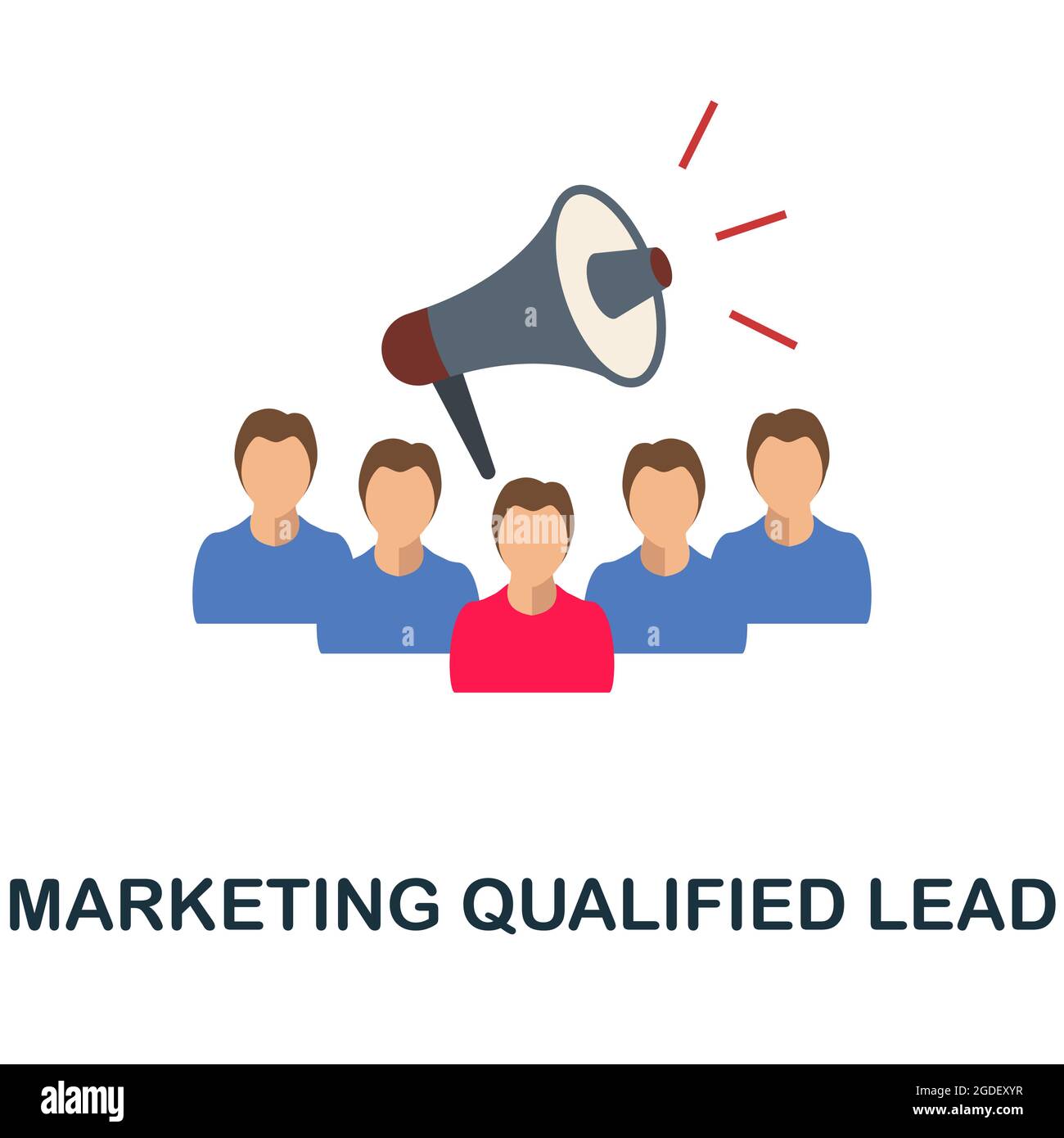 Marketing Qualified Lead flat icon. Colored sign from customer management collection. Creative Marketing Qualified Lead icon illustration for web Stock Vector