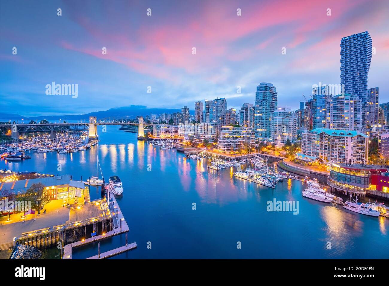 Beautiful view of downtown Vancouver skyline, British Columbia, Canada ...