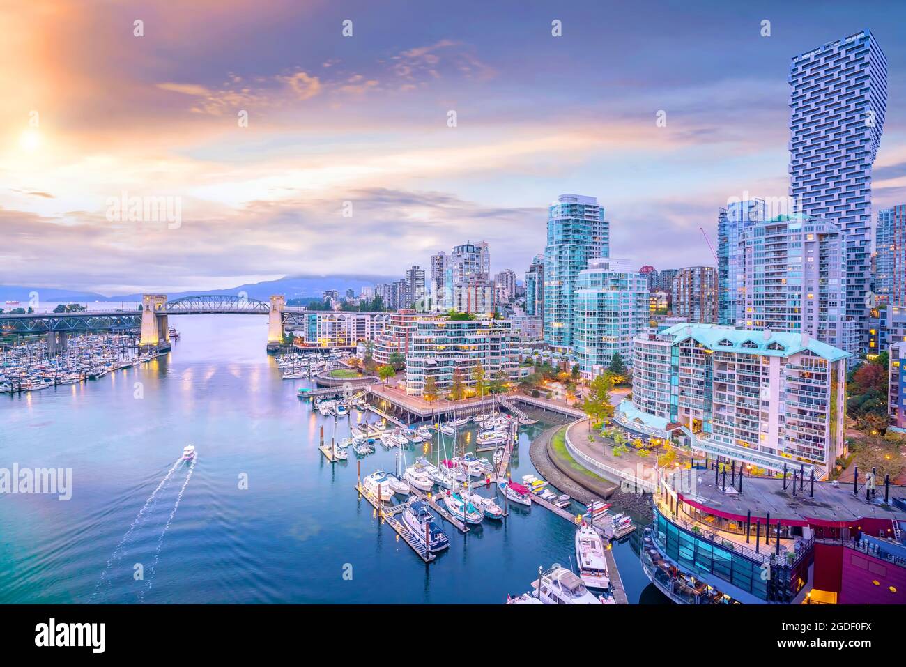 Beautiful view of downtown Vancouver skyline, British Columbia, Canada ...