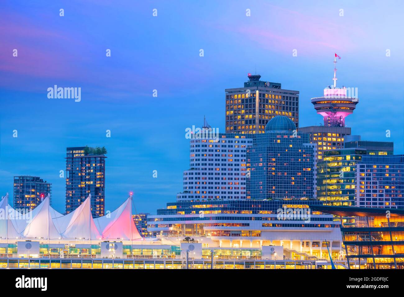 Beautiful view of downtown Vancouver skyline, British Columbia, Canada ...