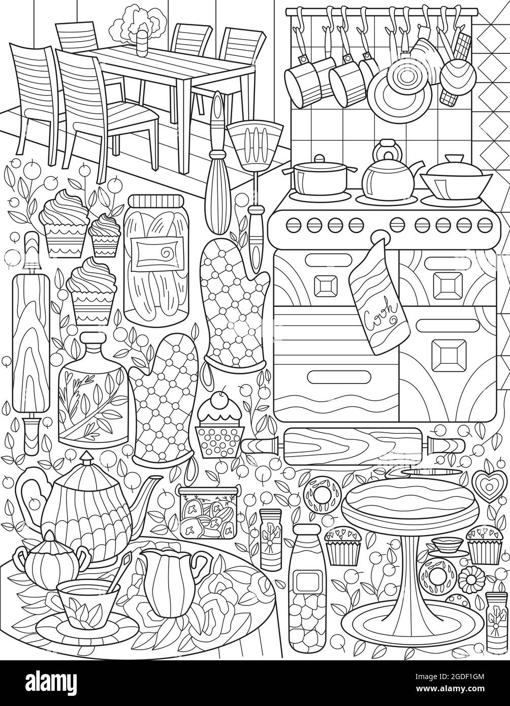 Kitchen Table Coloring Page