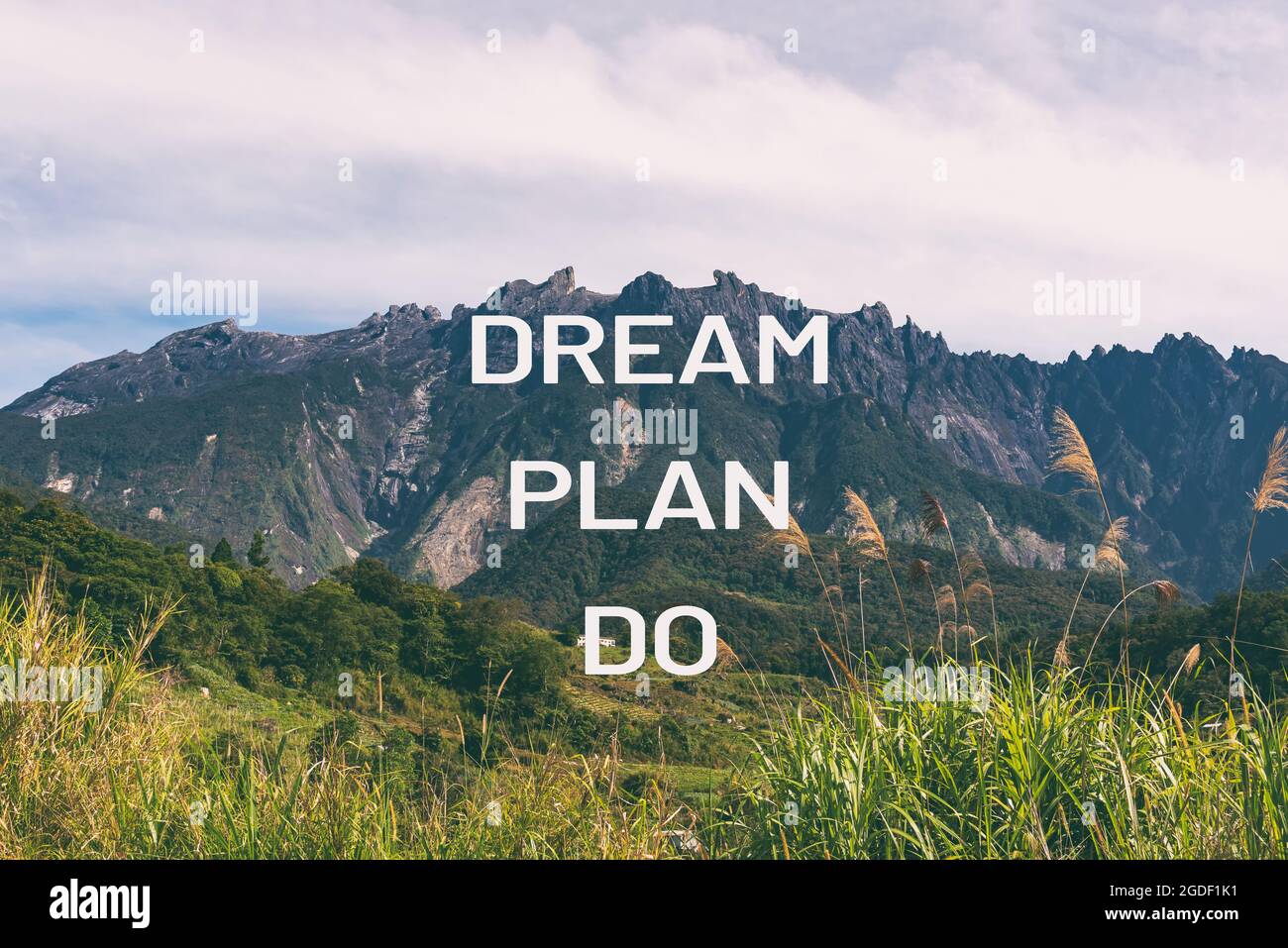 Motivational and Inspirational Quotes - Dream Plan Do. Stock Photo