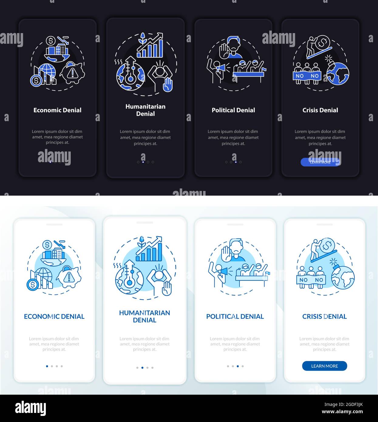 Crisis onboarding mobile app page screen Stock Vector