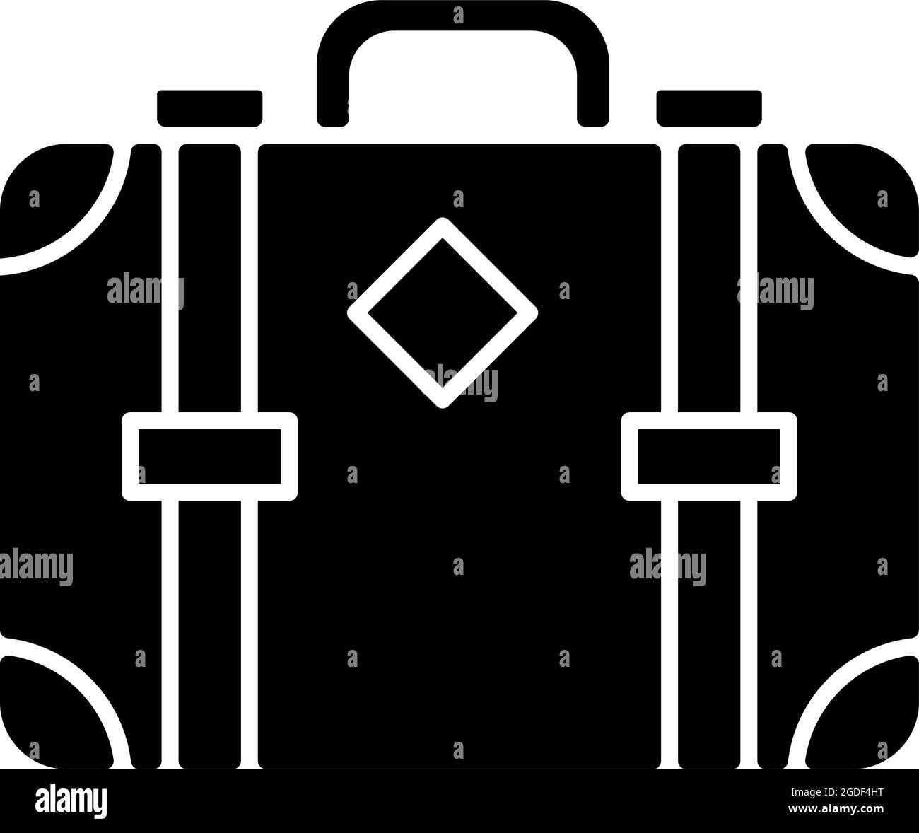 Old-fashioned style suitcase black glyph icon Stock Vector Image & Art ...