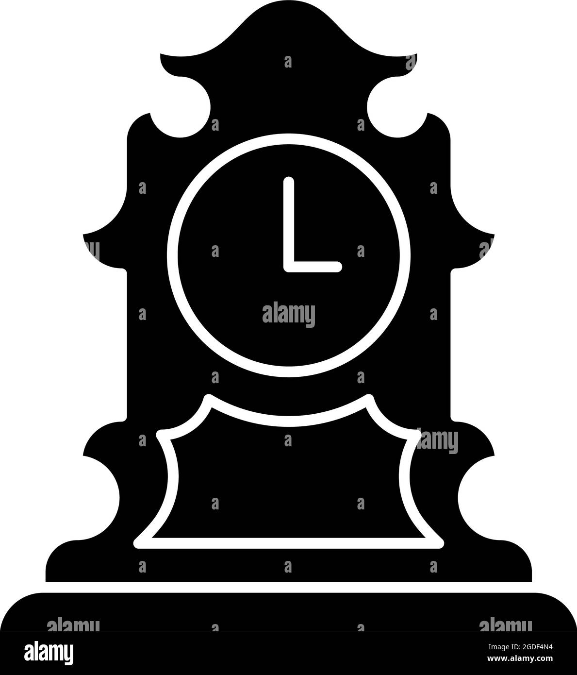 Vintage tabletop clock black glyph icon Stock Vector Image & Art - Alamy