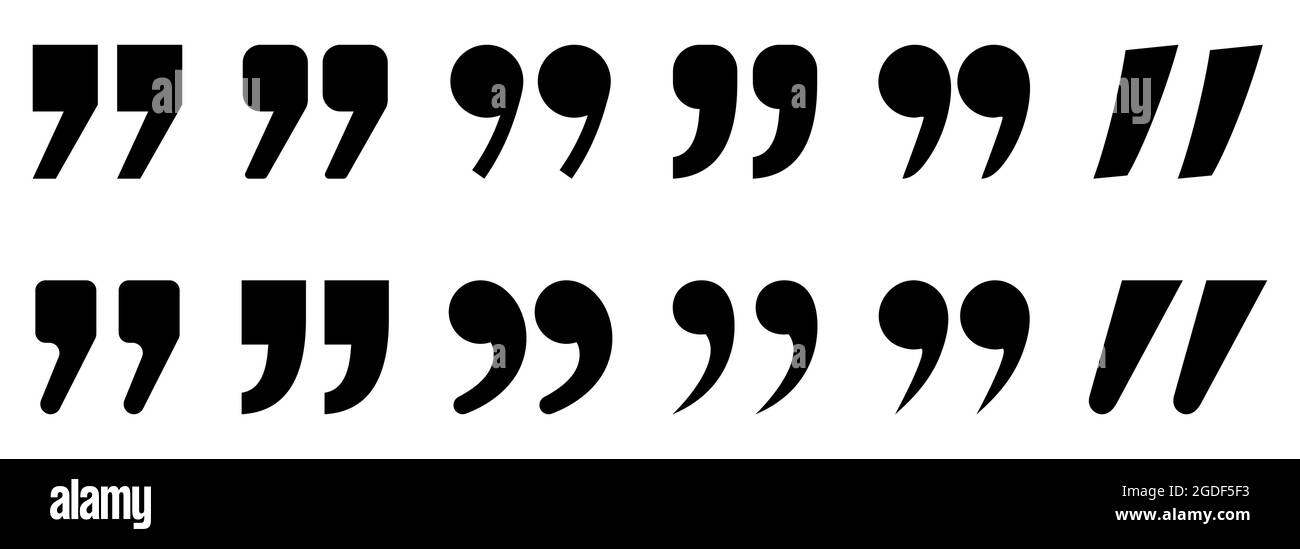 Black quotes vector icons. Quote marks. Vector illustration Stock Vector