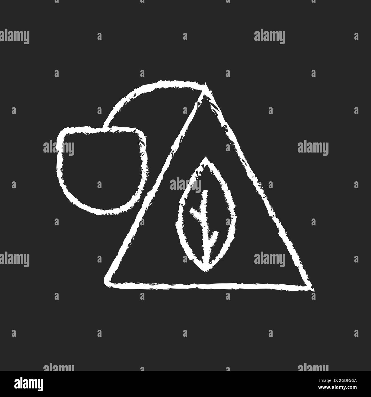 Sachet chalk white icon on dark background Stock Vector