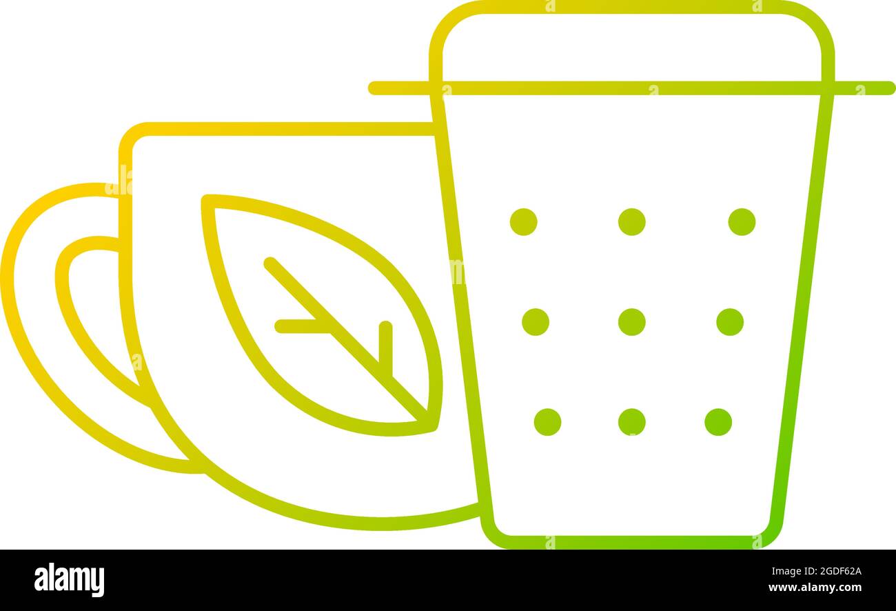 Metal tea infuser, strainer gradient linear vector icon Stock Vector