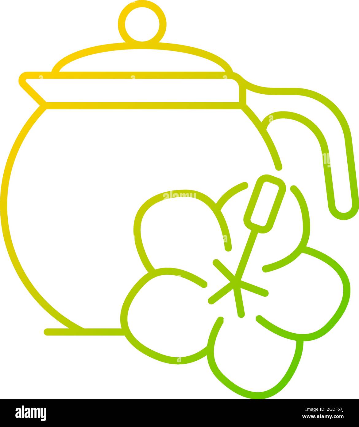 Hibiscus tea gradient linear vector icon Stock Vector