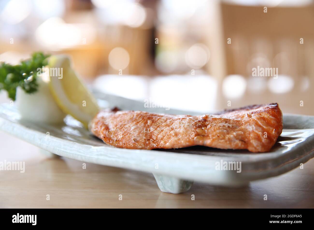 baked salmon , grilled salmon in Japanese style Stock Photo - Alamy